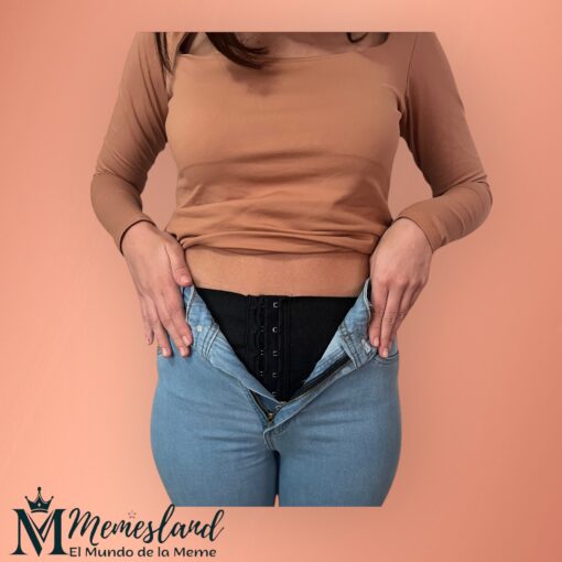 Jeans Acampanado con Faja (Celeste) - Imagen 2