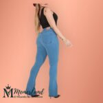Jeans Acampanado con Faja (Celeste) - Imagen 3